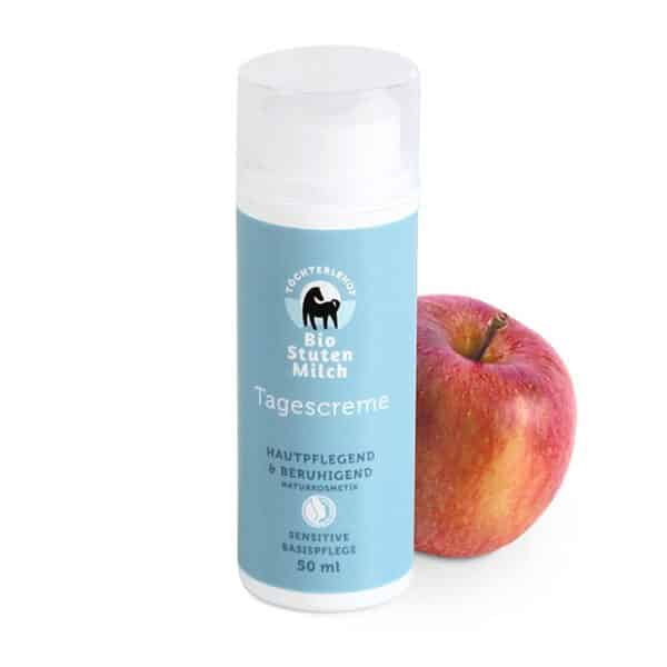 Produkt Stutenmilch Intensiv Tagescreme 50ml, mit Apfel, Hintergrund weiß